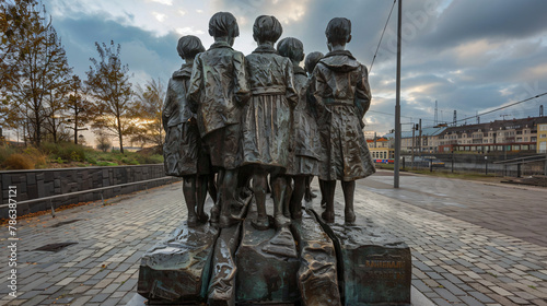 Kinder transport Monument near Gdansk Railway station 
