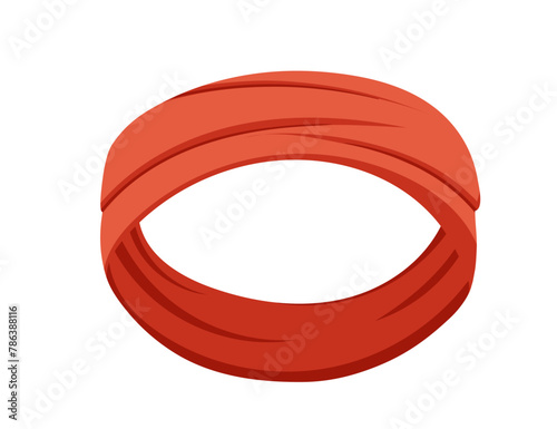 Red color cloth fashionable headband vector illustration isolated on white background