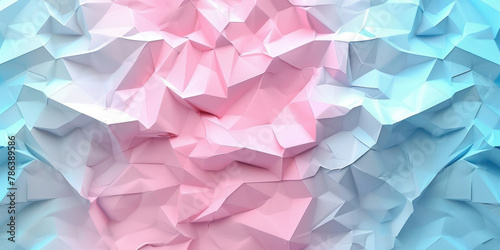 Romantic Pink and Blue Crumpled Paper Background with Love and Happiness Words Written on It