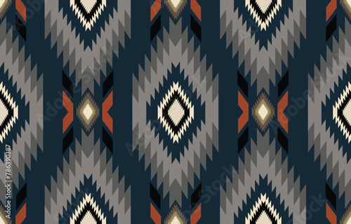 Ethnic tribal Aztec colorful background. Seamless tribal pattern, folk embroidery, tradition geometric Aztec ornament. Tradition Native and Navaho design for fabric, textile, print, rug, paper