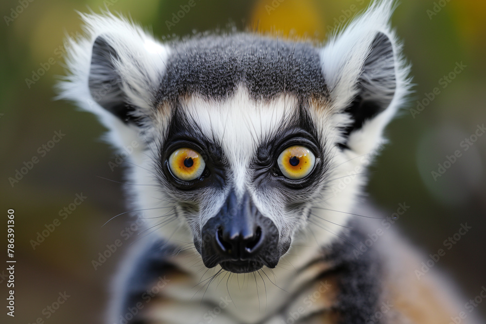 Naklejka premium portrait of ring lemur