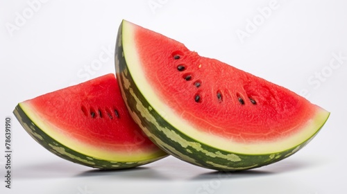 Sliced watermelon isolated on a white background. Close up.