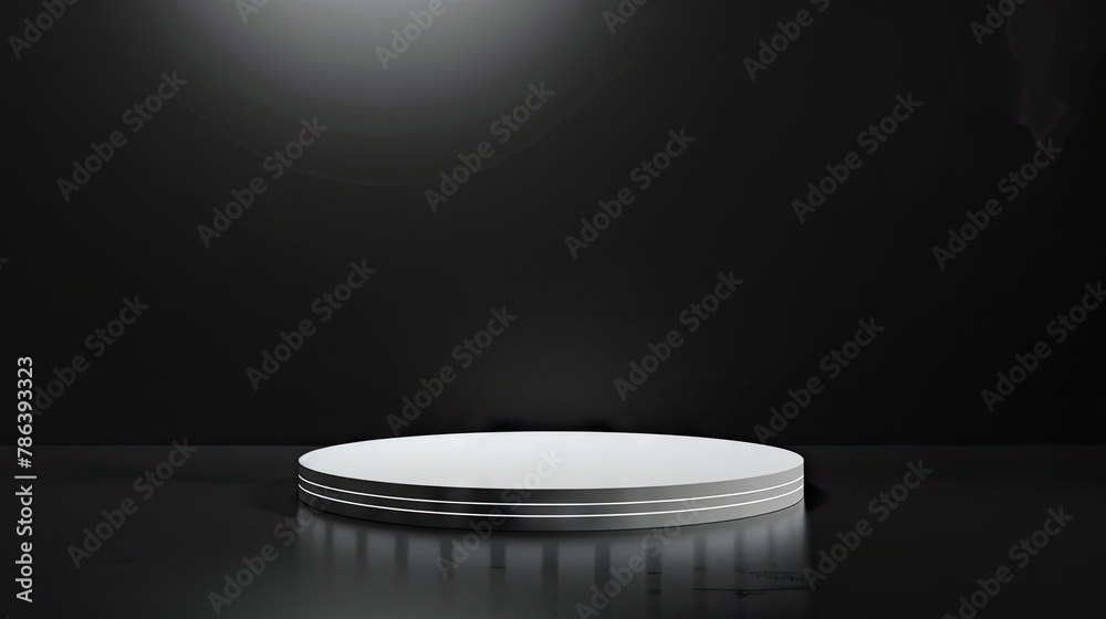 Minimalist White Pedestal / podium on a Dark Background Minimalist White Pedestal / podium on a Dark Background