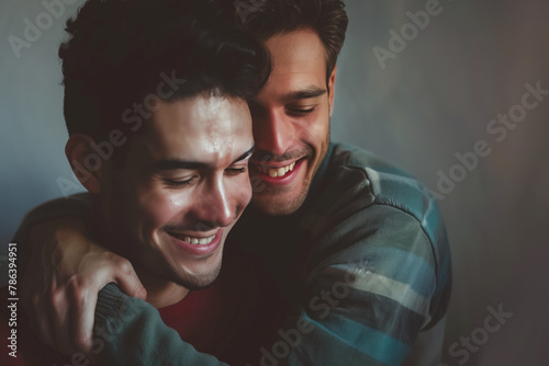 Portrait Photo of a Gay Couple, Generative AI