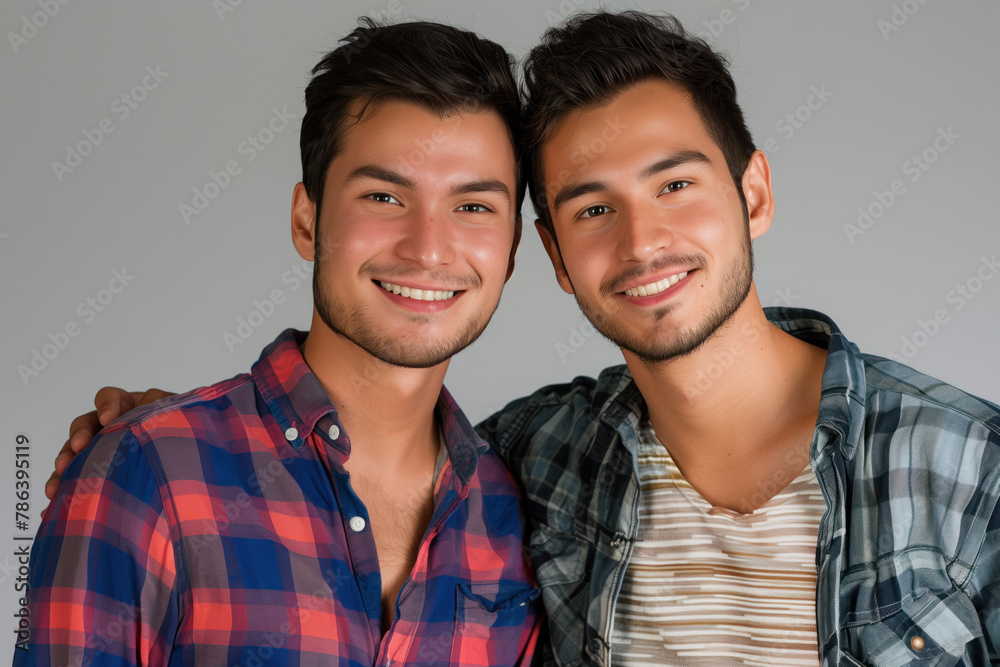 Portrait Photo of a Gay Couple, Generative AI Portrait Photo of a Gay Couple, Generative AI
