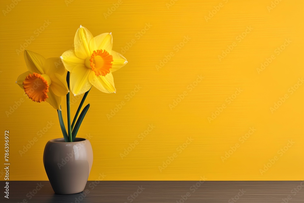 yellow tulips in a vase made by midjourney