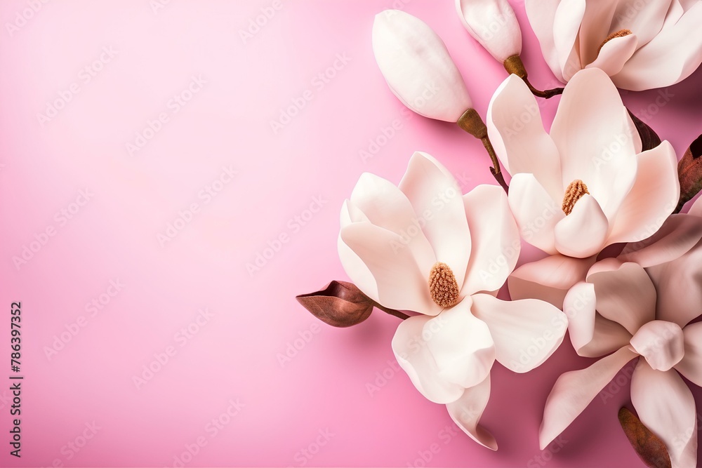 pink magnolia flowers made by midjourney