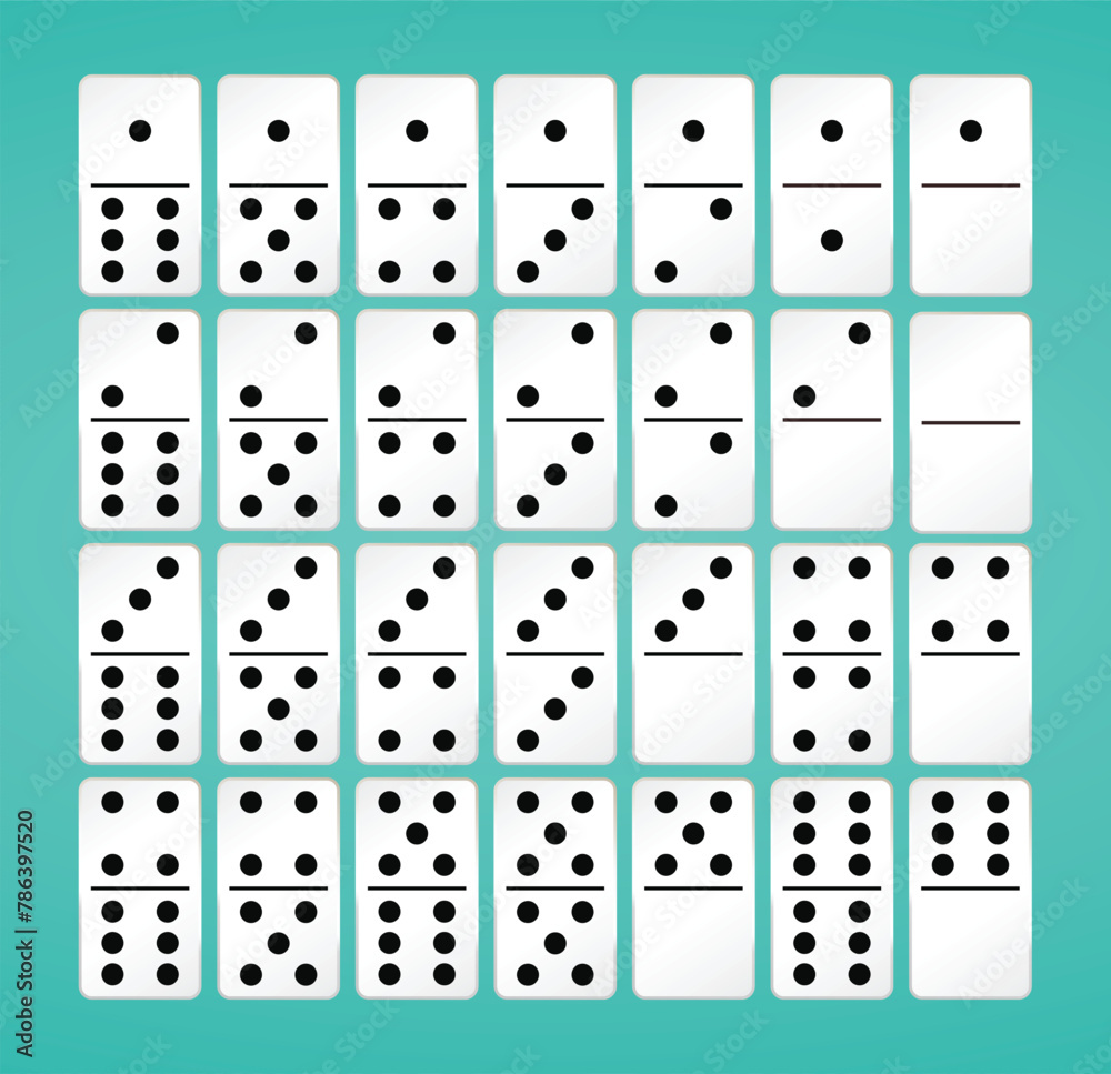 Domino card black and white dominoes card set vector design Domino card black and white dominoes card set vector design