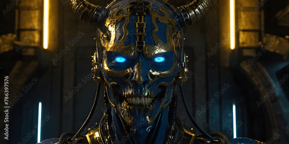 Fototapeta premium Malignant Robotic Personified Artificial Intelligence dangerous 