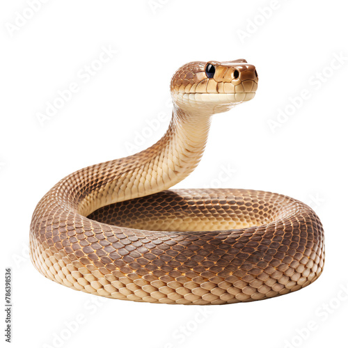 Brown Snake with straight body isolated on transparent background