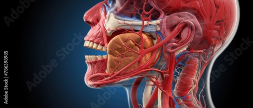 3D rendering of the human sinus cavities, useful for studies in ENT and respiratory health photo