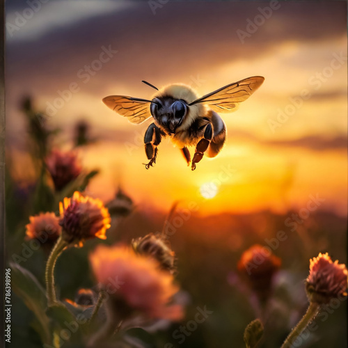 little bee on the pollen 