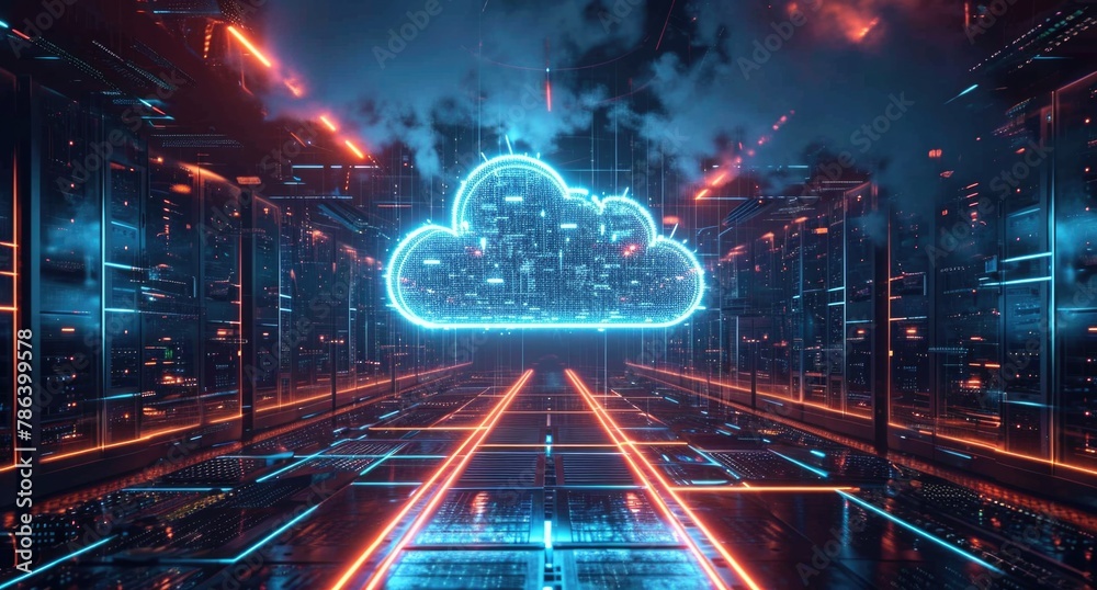 Obraz premium International internet day: a world connected, linking people, electronic devices globally through a network. Cloud storage, seamless connectivity across computers, tablets, laptops, phones