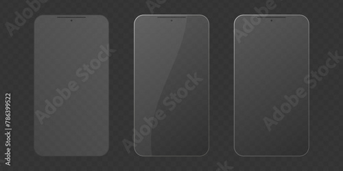 Vector screen protector film or glass cover. Screen protect Glass