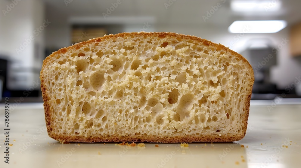 Artisanal Bread Cross-Section Revealing Intricate Baking Science and Texture Artisanal Bread Cross-Section Revealing Intricate Baking Science and Texture