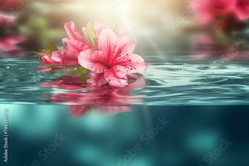 pink flower and water made by midjourney