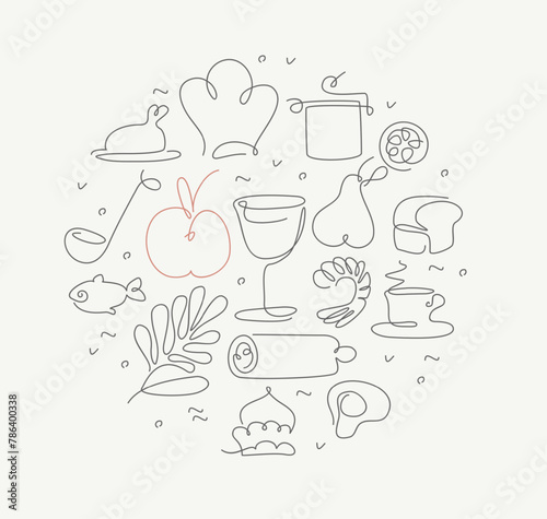oneline icons food cooking.eps