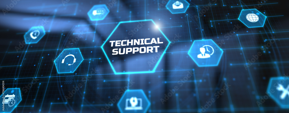 Technical support online customer service. Technology concept. - obrazy, fototapety, plakaty 