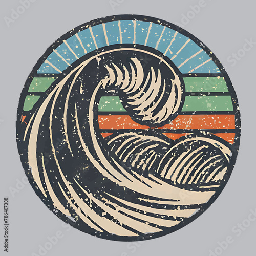 surfing water vector tshirt design and t-shirt graphics with Surfing, minimalist surfing style t shirt design.
