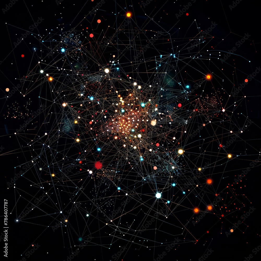Obraz premium Nodes as the heartbeats of the financial network