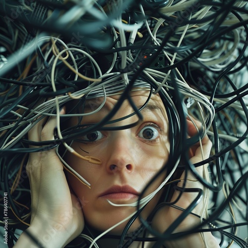 Meme featuring a confused person surrounded by tangled wires, with the caption Trying to understand your financial network