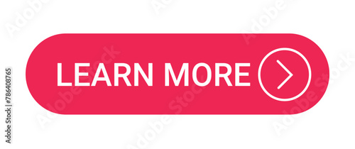 learn more button with icon isolated on white background