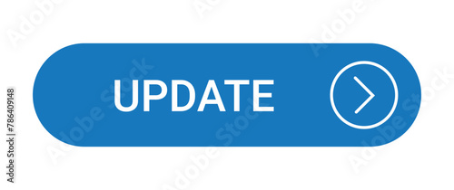 blue update button with an icon isolated on a white background