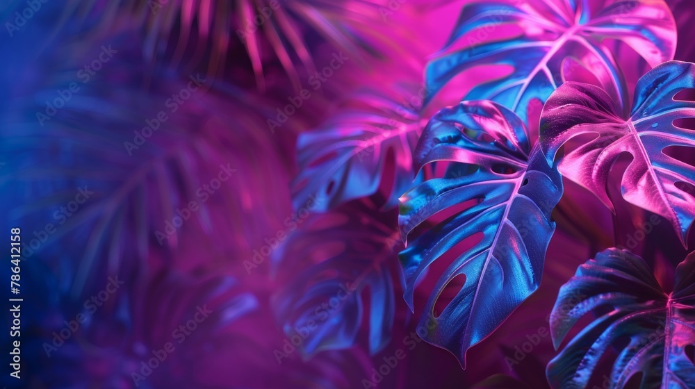 tropical leaves greenery with colorful leaves over black background tropical leaves greenery with colorful leaves over black background