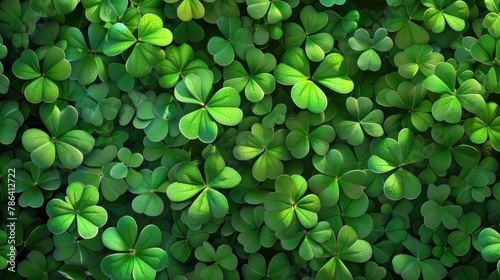 Lush and verdant clover leaves background for St. Patrick's Day.