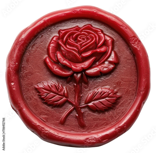 PNG Seal Wax Stamp rose craft food white background.