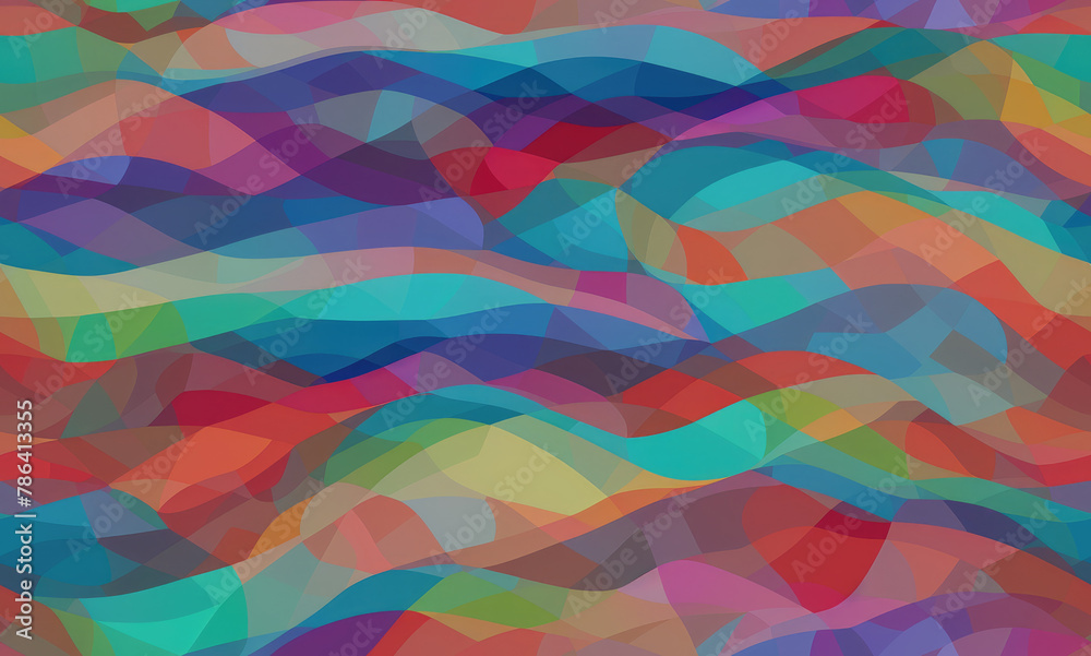 Colored forms. Abstract seamless pattern. AI generated.