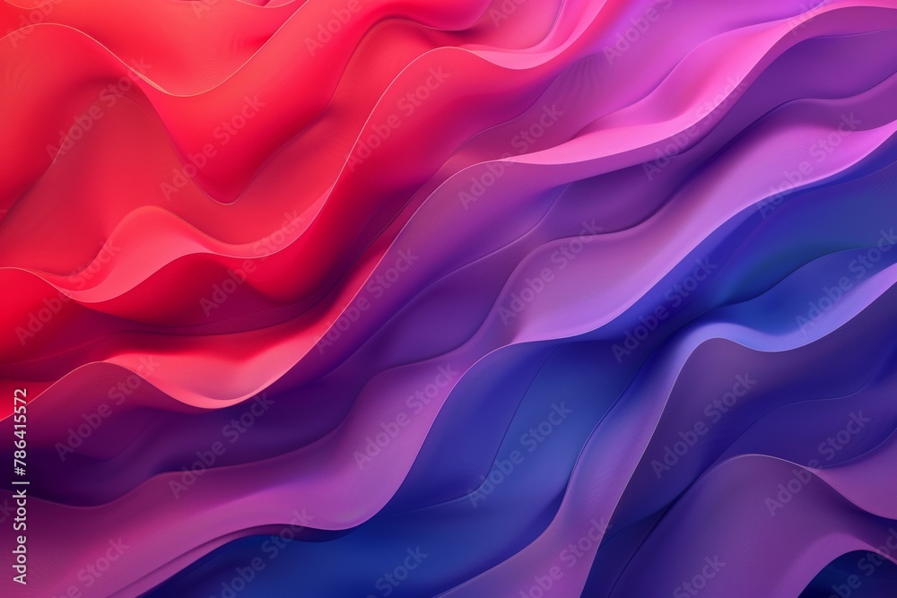 Obraz premium Abstract background with wavy gradient color patterns in red, purple and blue colors