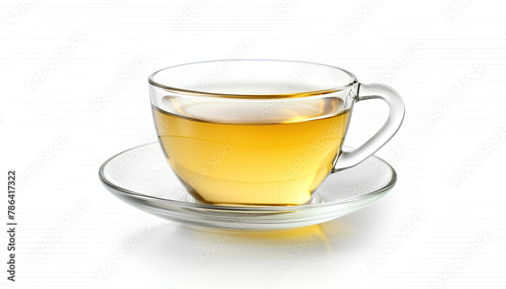 Glass cup of tasty green tea on white background Glass cup of tasty green tea on white background