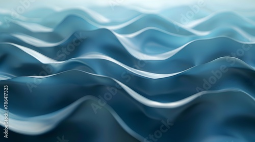 Tranquil Ocean Waves:A Captivating Gradient of Smooth Flowing Curves in Soothing Shades of Blue