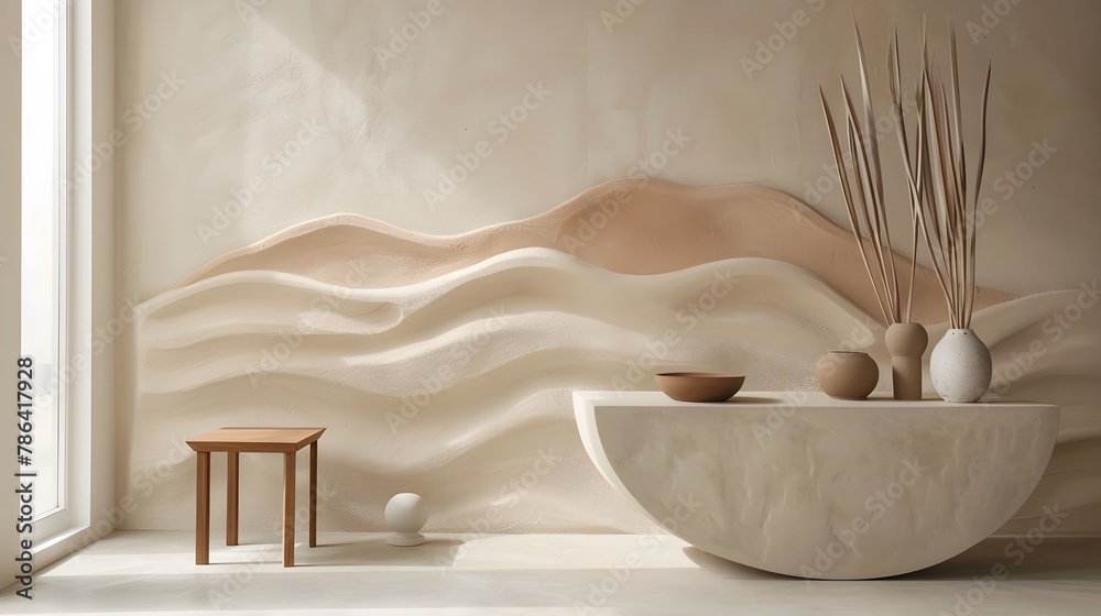 Softly Molded Clay Waves in Subtle Gradients of Terracotta and Beige,Evoking a Serene and Natural Aesthetic Softly Molded Clay Waves in Subtle Gradients of Terracotta and Beige,Evoking a Serene and Natural Aesthetic