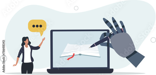 Use modern technology for communication process automation and content generation.flat vector illustration.