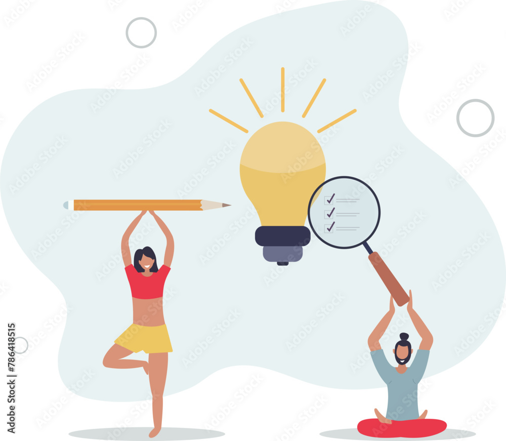 validate idea by market research to see possibility to success in real world, evaluate profitable of business idea,.flat vector illustration. validate idea by market research to see possibility to success in real world, evaluate profitable of business idea,.flat vector illustration.