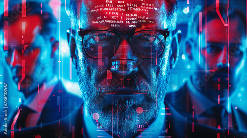 A film-inspired poster representing an AI conglomerate where "AI" and software development