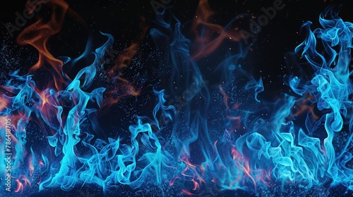 blue fire and flames