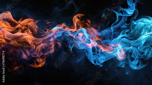 blue fire and flames