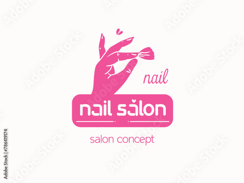a nail salon logo on a white background