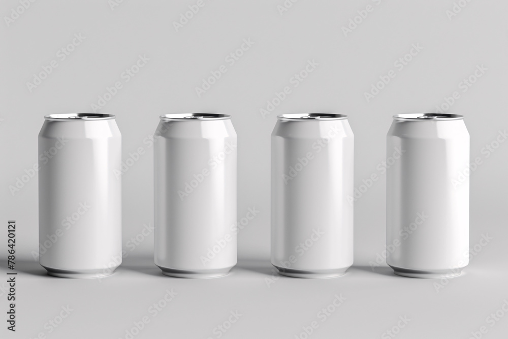 Aluminum can design template for beer or soda on white background, 3d rendering Aluminum can design template for beer or soda on white background, 3d rendering