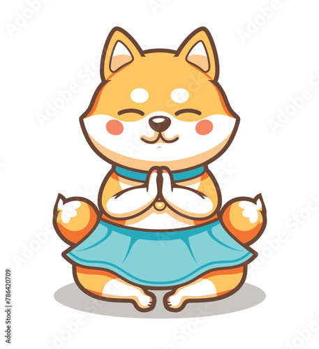 a cartoon cat sitting in a yoga position