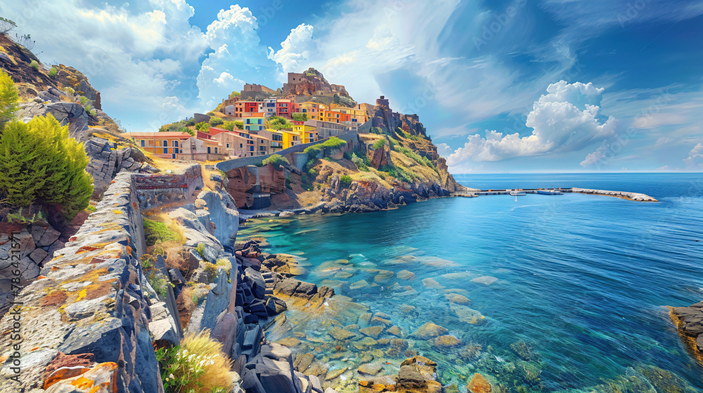 Picturesque view of Medieval town of Castelsardo 