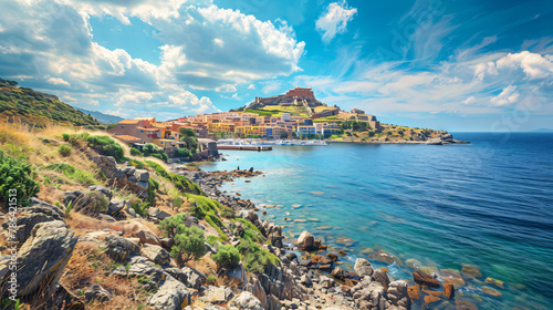 Picturesque view of Medieval town of Castelsardo 