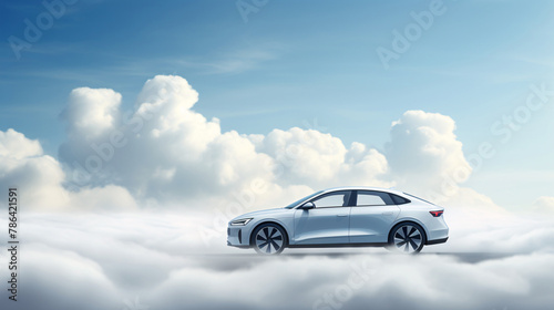 Luxury car new energy vehicle auto show background, technology city car advertising background image © lin