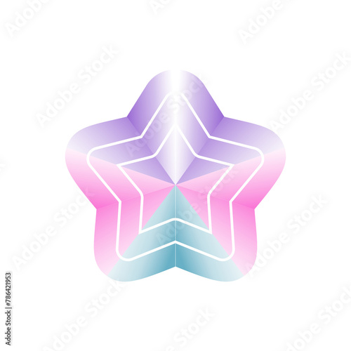 abstract colorful star shape Sisolated on transparent background for design elements. photo