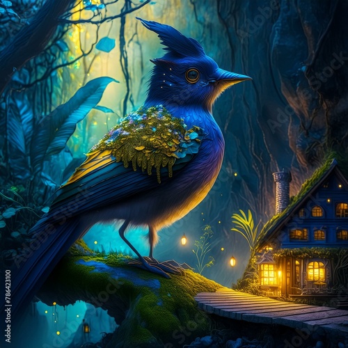 bajkowe ilustracje domy złoto szklane kule góry fantazja sny © Colorful Soul