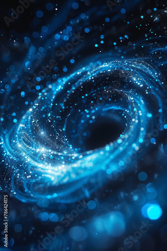 Mesmerizing Blue Space Vortex and Dazzling Stars Background