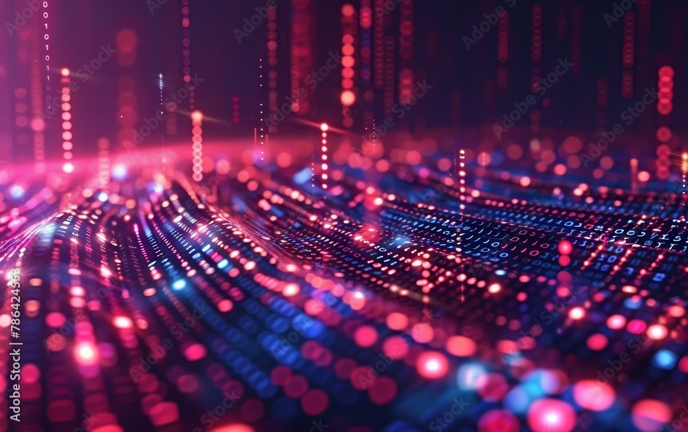An image depicting a futuristic theme, showcasing a digital concept with binary code and technological elements, representing the advanced and expansive nature of data on computers An image depicting a futuristic theme, showcasing a digital concept with binary code and technological elements, representing the advanced and expansive nature of data on computers